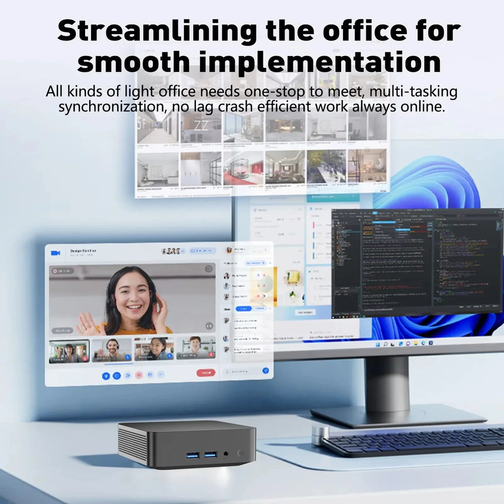 MINI PC Windows 11 Intel Core i9 10980HK 32GB RAM 1/2TB SSD WIFI 6 BT5.2 4K HD Mini Gaming Office Study Pc With 3-screen display